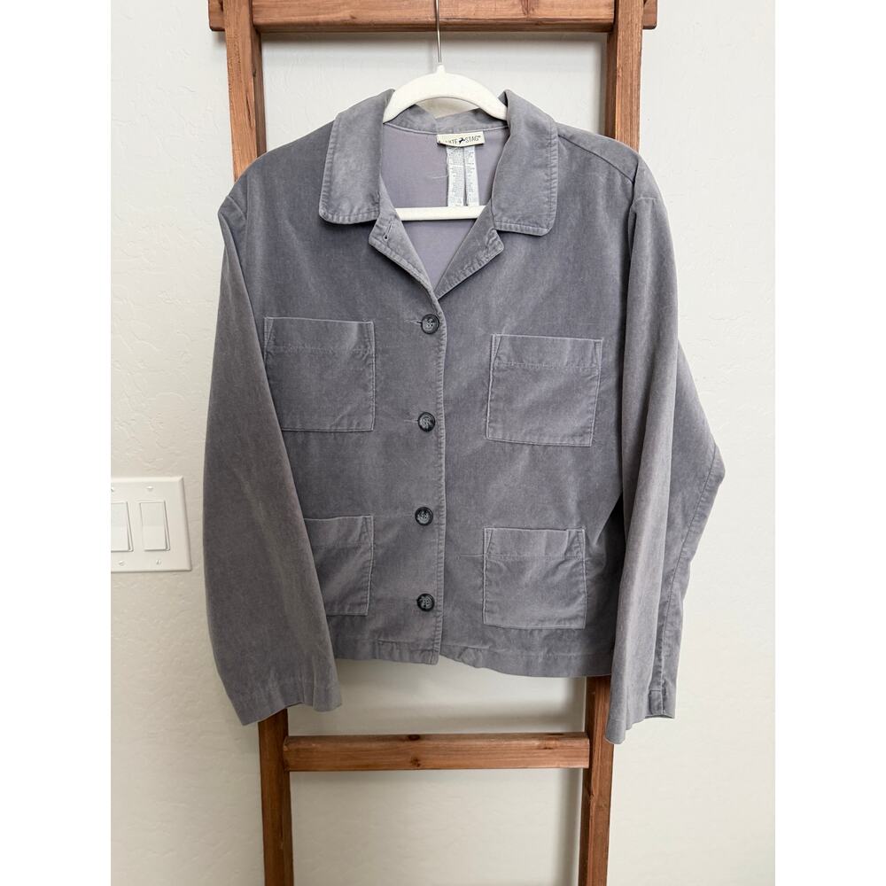 White Stag - Gray Button-Up “velvet like” Utility Jacket – Size M - Picture 4 of 5